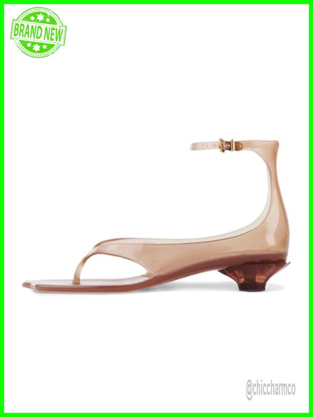 Jelly Kitten Heel Thong Sandals Summer Clear Heels